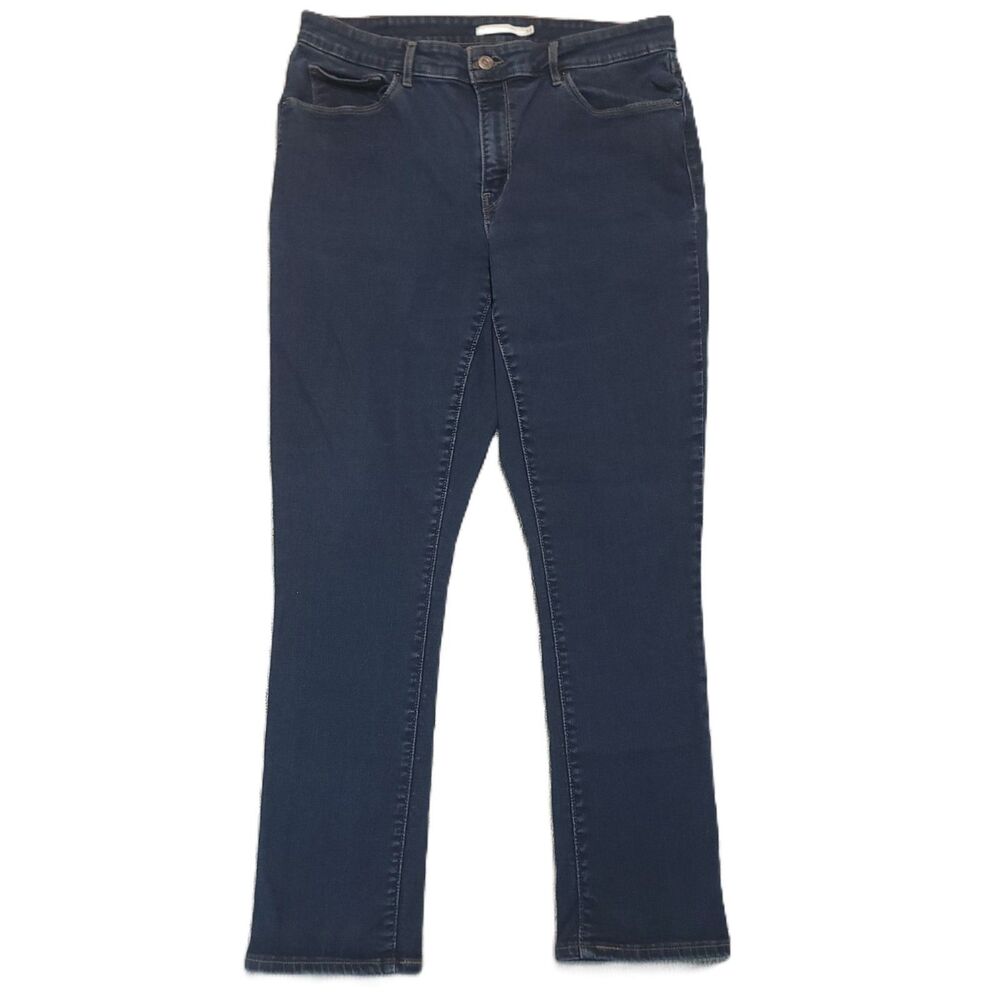 Levi's Classic Mid Rise Skinny Jeans Womens 16 M Stretch Dark Blue Denim